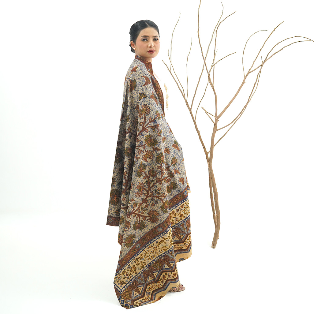 Kain Dua Negri Bunga Seruni Daun Asem